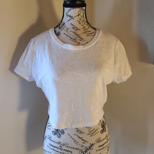 White Cropped 90's Slim Tee